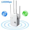1200 ms Wi -Fi Repeater Wireless Wi -Fi Extender Booster 5G 24G Dualband Network Wzmacniacz długiego zasięgu Router sygnał Y240113