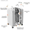 Resväskor mixi 2023 Ny transport på bagage 20 '' rese resväska rullande bagage aluminium ram pc hård sida med spinner hjul tsa lås 24 '' q240115