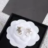 Shiny Star Rhinestone Earring Studs Stylish Jewelry Charm Letter Plated Earring With Box Set Valentine Day Birthday Gift