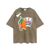 Męskie projektant gu koszulka vintage retro myjna koszula luksusowa marka T koszule damskie krótkie rękaw T-koszulka letnie koszulki przyczynowe Hip Hop Tops