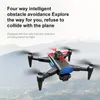 K90 Drone med 2 batterier: Triple HD Electric justerbar kamera, GPS Global Positioning, 360 ° Hinderundvikande, borstlös motor, flygstabilisering.