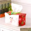 Christmas Decorations Toilet Paper Holder Case Boxes Santa Claus Tissue Er Bags Non-Woven Fabric Xmas Home Decor Towels Organizer Drop Ot7Vm