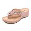 Slippers Maogu Slippers Vrouwen Sandalias Mujer Platform Schoenen Zomer Platte Sandaal Voor Sandales Veelkleurige Retro Bloemen 43