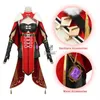 ROLECOS Genshin Impact Beidou Cosplay Costume Women Black Red Halloween Dress Cloak Full Set Y09133473