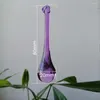 Chandelier Crystal 10PCS 20x80mm Ligth Purple Raindrops Lamp Glass Hanging Pendants Beads Curtain Accessories Decor DIY