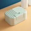 Nordic Soap Box Dish Plate With Lid Lock Sealed Travel Hiking Leakproof Container Holder Home Shower Bathroom Storage Cover Case Q887