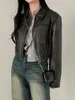 Women's Jackets Women S Faux Leather Crop PU Slim Stand Collar Zip Up Moto Biker Coat Motorcycle Outwear