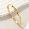 Bangle 316L Aço Inoxidável 6 pcs Cristal Simples Arco Fivela Pulseira Gril Bijoux Acier Inoxidável Femme Pulsera Mujer