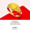 Counter Copy 100% Real Gold 24k 999 Ring Women's Color Zhaocai Transfer Flower Adjustable Pure 18K Gold Jewelry 240115