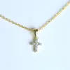 high quality gold filled 925 sterling silver pave tiny cute cross pendant chocker necklace designer necklace for women1738