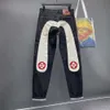 Japonês 2024 Streetwear Homem Designer Calças Retas Jeans Esqueleto para Calças Roupas Fugod Jeans Bordado Evissu Homens Esfregando Jeans MasculinosFDH