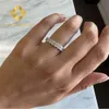 Anniversary Bridal Jewelry 10K Gold Vvs1 Super White D Color Oval Moissanite Diamond Half Band Engagement Eternity Ring Wo