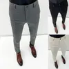 男性スーツパンツhombreパンタロン秋のストレッチ男性のためのスリムフォーマルズボンファッションカジュアルストライプドレスパンツ男性服