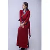 الملابس العرقية التقليدية التبت الرداءة الرباعية فستان الحزب اللباس الوطني السيدات Guozhuang رقص أزياء التبت الأداء