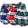 Plaid Printed Dog Shirts Pet Vest for Small Dogs Cats Summer Spring Blouse Puppy Cotton Clothes French Bulldog Chihuahua Yorkie 240113