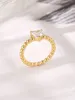 Bagues de cluster "Chaîne de haricots d'or" Bague en argent pur 925 avec forme de coeur transparente Zircon Style délicat pour hommes et femmes exquis