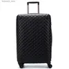 スーツケースビジネストロリーケーストラベルショルダーハンドバッグ4輪スーツケース女性荷物レザー格子縞の格納袋荷物化粧品ボックスQ240115