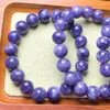 Bracelets à maillons en Mica lilas naturel, bijoux pour femmes et hommes, Fengshui, perles de guérison, de richesse, cadeau en cristal, 1 pièces, 10MM