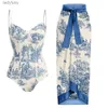 Swim Wear Vintage Summer One Piece badkläder och omslagsbilden V-Neck Off-Shoulder Swimming Bikini Fashion Beachwear Baddräkter 2023 Womenl240115