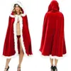 Cape à capuche pour femmes et enfants, Costumes d'halloween, vêtements de noël, rouge, Sexy, accessoires de Costume, Cosplay284i