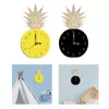 Relógios de parede Abacaxi Relógio Silencioso Acrílico Adorável para Escritório Sala de Estar Cozinha