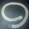 2024 Vendita calda Mans Catena cubana 3 file da 15 mm 18 mm s925 cravatta argento ghiaccio fuori moissanite bling gioielli a base di collegamenti cubani