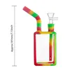 Hochwertige Silikon-Glasbong im Großhandel mit Saftbox-Design, Silikon-Downstem und 14-mm-Glasschale – Rauchzubehör für Tabak GJ5415