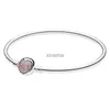 Cadena Original Pave Heart Con Cierre Circular De Cristal Brazalete De Cadena De Serpiente Pulsera Fit Europa Brazalete 925 Joyería De Plata Esterlina YQ240115