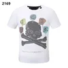 PP Fashion Herren Designer Slim Fit T-Shirt Sommer Strass Kurzarm Rundhals Shirt T-Shirt Totenköpfe Print Tops Streetwear Kragen Polos M-xxxL P2169