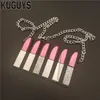 Large Lipstick Pendant Necklace for Women Mirror Acrylic Necklace Chains Fashion Jewelry Exaggerate Trendy Accessories259x