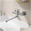 Kitchen Faucets 360° Wall Rotation Faucet Stainless Steel Mounted Single Hand Mixer Drop Delivery Home Garden Showers Accs Ot1Rx