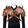 Dorosła PU skórzana Coaplay Medieval Retro Knight Warrior Viking Armour Ramię pokaz imprezy rekwizytów 239h