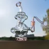 وردي شفاف من الزجاج العنيه الزجاجي التدخين التدخين زيت منصات dab dabs honeycomb percolator مياه الأنابيب