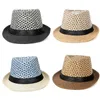 Basker brittiska män strand sol hattar sommar cowboy fedora retro jazz hatt andas halmmössor utomhus panama man gentleman semester sunhat