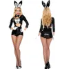 Halloween Easter Bunny Girl Costume Donna Coniglio Cosplay Outfit Mago Vestiti Sexy Nero Dance Party Uniformi295e
