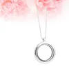 Pendant Necklaces 3pcs DIY Alloy Circle Necklace Opening Glass Phase Box Round Po Frame Jewelry Gift For Men And Women (Random