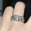 Schmuck Vivianeismus Westwoodismus Ringe leichte Luxusspiegel Doppelschicht großer Zirkon Saturn Ring Split Ring