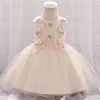 Robes d'été de baptême pour filles, robe Tutu de princesse à gros nœud, vêtements de baptême pour bébés filles de 0 à 24 mois