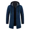 Men's Hoodies Fashion Men Jacket Male Tops Zip Coat Drawstring Fleece Lined Hooded Hoodie Long Sleeve Outwear Polyester