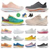 Kawana Chaussures de course Chaussures Hokas Hommes Femmes Clifton8 Clifton9 Clifton 9 8 Bondi 8s Free People Ice Flow Blue Flame Noir Blanc Oreo Hoka One One Sneaker Trainer Dhgates