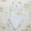 Swim Wear Bachelorette Party One Piece Swimsuit Women Team Brud Swimwear Summer Bathing Sy Sexig vadderad strandkläder Kvinna Simning Suitl240115