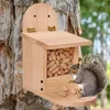 Outros suprimentos de pássaros útil suporte de comida de esquilo caixa de alimentação recipiente artesanal alimentador de madeira para animais de estimação