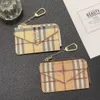 Fashion Ladies Designer Card Bag Keychain Double coin purse Checked Key Men's Driving key link bag