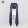 PRE-UWOWO Game Genshin Impact Mona Megistus Cosplay Pruik Astral Reflectie 90 cm Paars Twin Tail Y0913268p