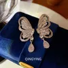 Moda di lusso orecchini a farfalla con diamanti vuoti orecchini da donna placcati in oro orecchini da donna in argento cerchi per le orecchie Gioielli di design E509