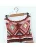 Jupes Yenkye Femmes Mode 2024 Main Crochet Boho Jupe Vintage Cordon Taille Femme Midi
