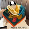 Luxury Brand Classic Simple Letter Design Satin Luxury Square Scarf Outdoor Shawl Silk Turban Beach Wrap Fashion Women Scarves 90*90cm