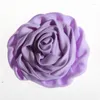 Hårtillbehör 200st 3 "7,6 cm Chiffon Ruffles Rose Bud Flower Fashion Decoration Diy Accessory Without Hairclip