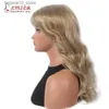 Synthetic Wigs Natural Brown Wigs For Women 70s Long Wavy Synthetic Hair Wig Blonde Highlight Vintage Cosplay Daily Costume Heat Resistant Wig Q240115