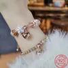 2024 Nya original Sterling Sier Pink Murano Passionate Kiss Beads Charm Fit Armband DIY smycken Tillbehör